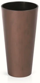 Ghiveci de flori TUBUS SLIM CORTEN cu inserție 40cm , oțel patinat, 40 cm