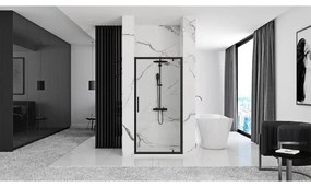 Usa de nisa pivotanta Rea Rapid Swing 100 cm sticla 6 mm negru