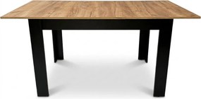 Masa extensibila de dining MADO 120/160x80 cm, negru/craft stejar
