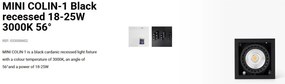 Spot LED incastrabil MINI COLIN-1 Black recessed 18-25W 3000K 56°