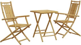 vidaXL Set mobilier bistro, 3 piese, bambus