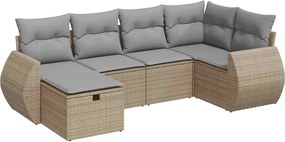 vidaXL Set canapele de grădină cu perne, 6 piese, bej, poliratan
