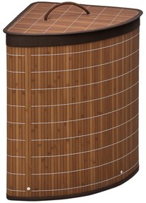 HOMCOM Coș de rufe Coș pentru colectarea rufelor, 55L capacitate, capac detașabil, 38 cm x 38 cm x 57 cm, Maro | Aosom Romania