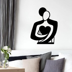 Accesoriu Decorativ de Perete Love, Metal, Negru