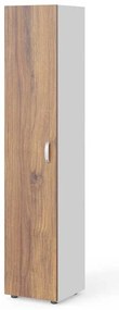Dulap înalt Manager 39,9 x 42,2 x 196,5 cm, stânga, nuca warmia / alb