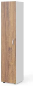 Dulap înalt Manager 39,9 x 42,2 x 196,5 cm, stânga, nuca warmia / alb