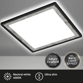 Briloner 7457-414 - Plafonieră LED SLIM 18W/230V 4000K 29x29 cm neagră