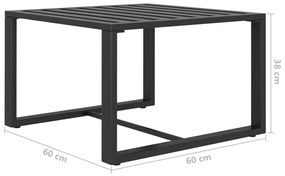 Set mobilier de gradina cu perne, 6 piese, antracit, aluminiu 2x colt + 2x mijloc + fotoliu + masa, 1