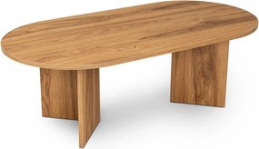 Masuta cafea OVAL, stejar, PAL, 120x40x60 cm