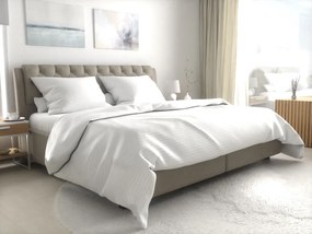 Lenjerie de pat hoteliera ATLAS GRADL PURE alb - dunga 2 cm bumbac pieptanat