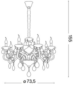 Lustră pe cablu Ideal Lux NEGRESCO 8xE14/40W/230V