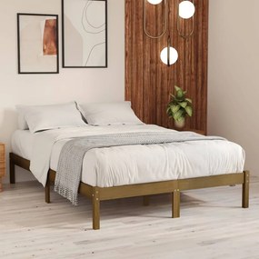 810015 vidaXL Cadru de pat, maro miere, 120x200 cm, lemn masiv de pin