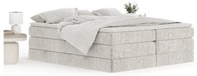 Pat boxspring bej cu spațiu de depozitare/fără tăblie 140x200 cm Juniper – Maison de Rêve