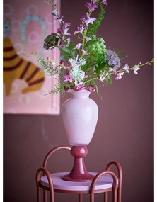 Vază roz din sticlă (înălțime 34 cm) Frills – Bloomingville