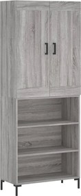 vidaXL Dulap înalt, gri sonoma, 69,5x34x180 cm, lemn compozit