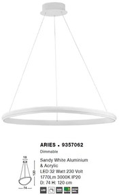 Lustra LED design modern circular ARIES alba NVL-9357062