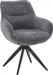 Scaun rotativ TURIN, gri inchis/negru, stofa clasica/metal, 65x62x86 c