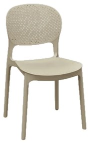 SCAUN PERLA -POLIPROPILENA-HORECA - BEJ TORTORA