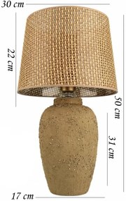 Lampă de masă RAMZES, 1xE27/40W/230V, maro