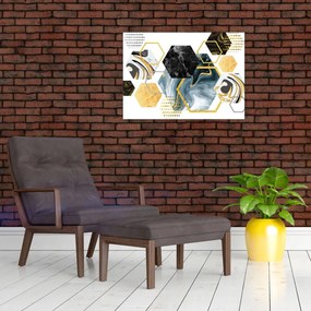 Tablou pe sticlă - Poligon (70x50 cm)