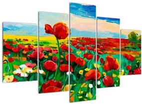 Tablou - Câmp cu maci (150x105 cm)