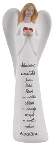 InDecor Înger ceramic Îngeri adevărați, 7 x 4,5 x19 cm
