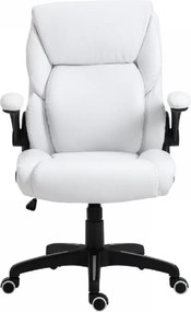 Scaun directorial, Rezistent 150 kg, Sezut cu Arcuri Metalice și Spumă, inaltime reglabila, Alb