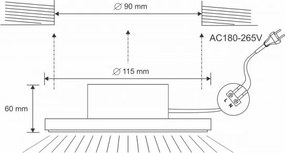 LED Lampă încastrată baie LED/10W/230V 4000K argintiu IP44