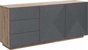 Comodă Asha 167 cm cu două uși și sertare - artisan / rivier stone mat