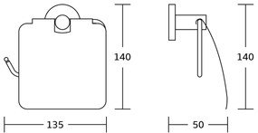 Suport pentru hârtie igienică AQUALINE SB207 Samba cu capac, negru