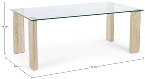 Masuta de cafea Bardolino din sticla temperata si MDF, 120x60x45 cm, Arley Bizzotto