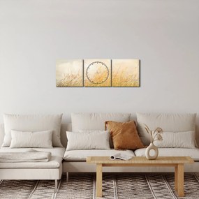 Tablou - Câmp toamna (cu ceas) (90x30 cm)