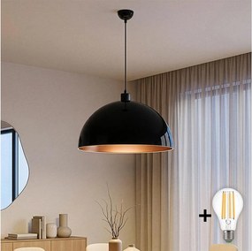 Brilagi - Candelabru LED suspendat pe cablu METALO 1xE27/40W/230V Ø 60 cm negru/cupru