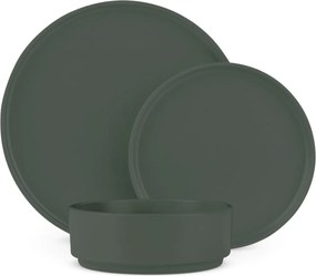 Set farfurii 18 piese Green Matt Berlinger Haus LP-BH-261, ceramica, verde mat