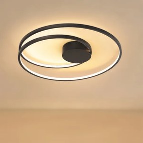 Brilagi- Plafonieră LED dimabilă TWISTER LED/75W/230V Ø 70 cm neagră +telecomandă