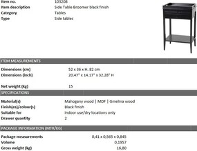 Masuta laterala design LUX Broomer 103208 HZ