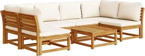 vidaXL Set mobilier grădină cu perne, 7 piese, lemn masiv acacia