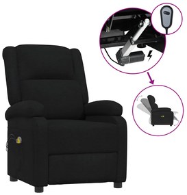 3098361 vidaXL Fotoliu de masaj electric rabatabil, negru, textil