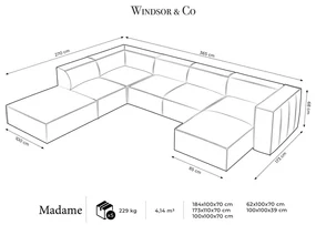 Colțar crem (cu șezlong pe partea stângă ) Madame – Windsor &amp; Co Sofas