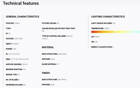 Lustra cu Ventilator si telecomanda ETERFAN M LED alb mat/transparent
