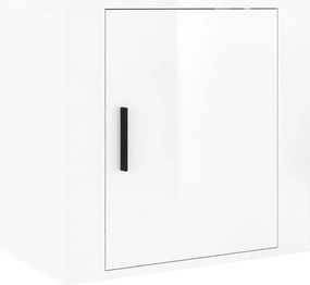 vidaXL Noptieră de perete, alb extralucios, 50x30x47 cm