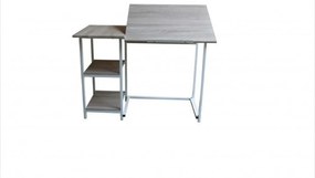 Birou pentru copii Novokids™ Study desk, Cadru metalic, Cu 3 polite incluse, Dimensiuni 110x55x75 cm, Pentru carti si caiete, Natur