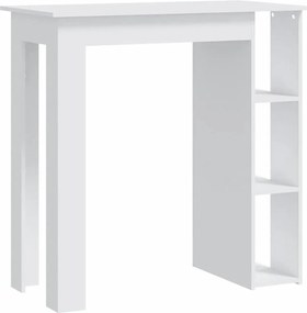 vidaXL Masă de bar cu raft, alb, 102x50x103,5 cm, PAL