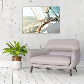 Tablou pe sticlă - Yacht (70x50 cm)