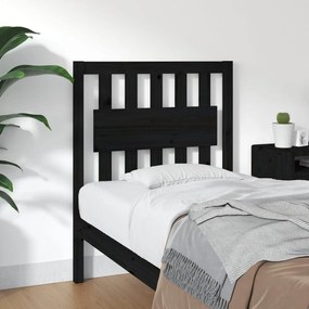 818549 vidaXL Tăblie de pat, negru, 80,5x4x100 cm, lemn masiv de pin