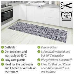 Covoraș de baie alb/albastru din plastic 65x200 cm Murcia – Wenko