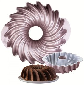 Forma de chec Dr.Oetker Creative Sun 2555, 24 cm, Rotund, Aluminiu turnat, Roz auriu
