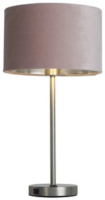 Veioza/Lampa de masa design modern Finn, nickel, roz