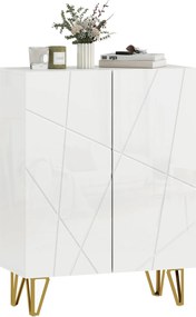 HOMCOM Dulap pentru încălțăminte cu 2 uși, raft pentru pantofi, depozitare cu 3 rafturi reglabile 72 x 31,5 x 95 cm, Alb | Aosom Romania