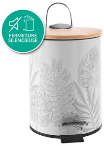 Coș de gunoi alb cu pedală din metal 3 l Amber – douceur d'intérieur